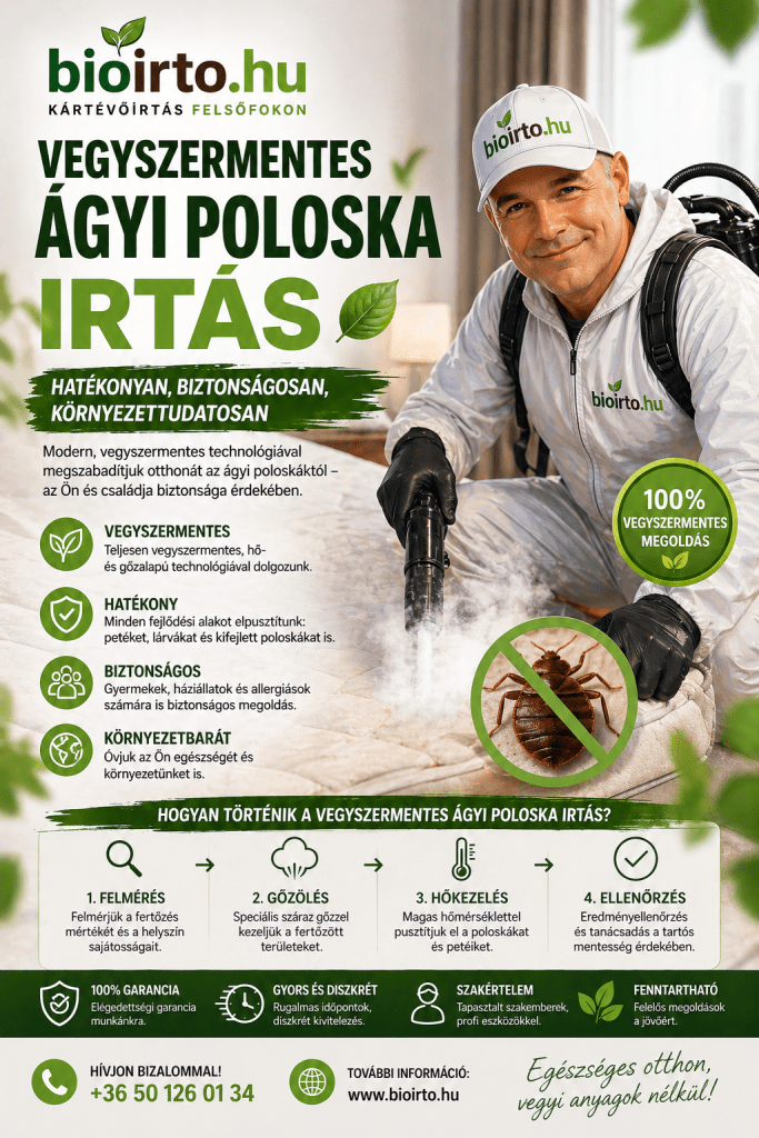 vegyszermentes ágyi poloska irtás 