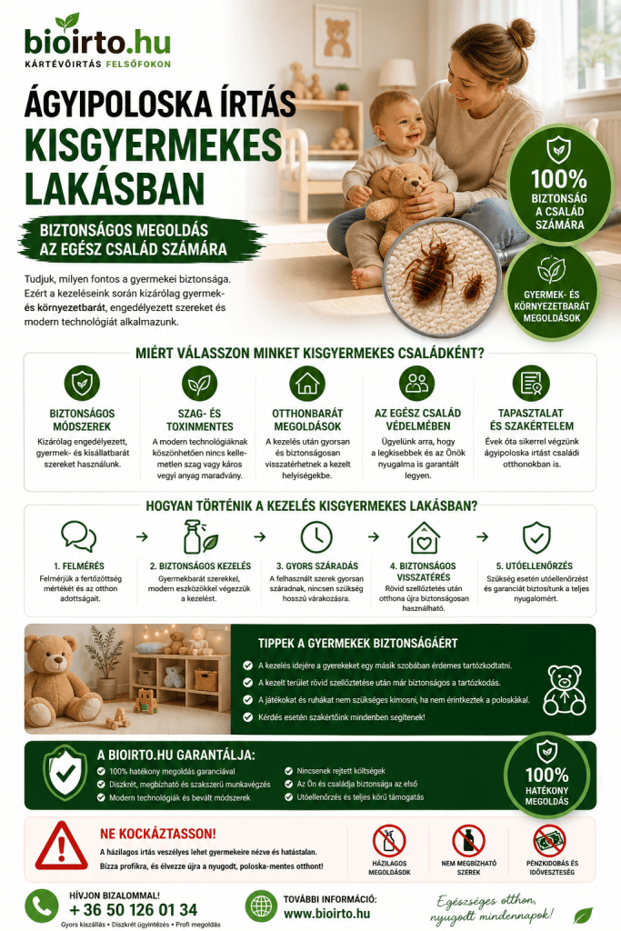 Ágyipoloska irtás kisgyermekes lakásban